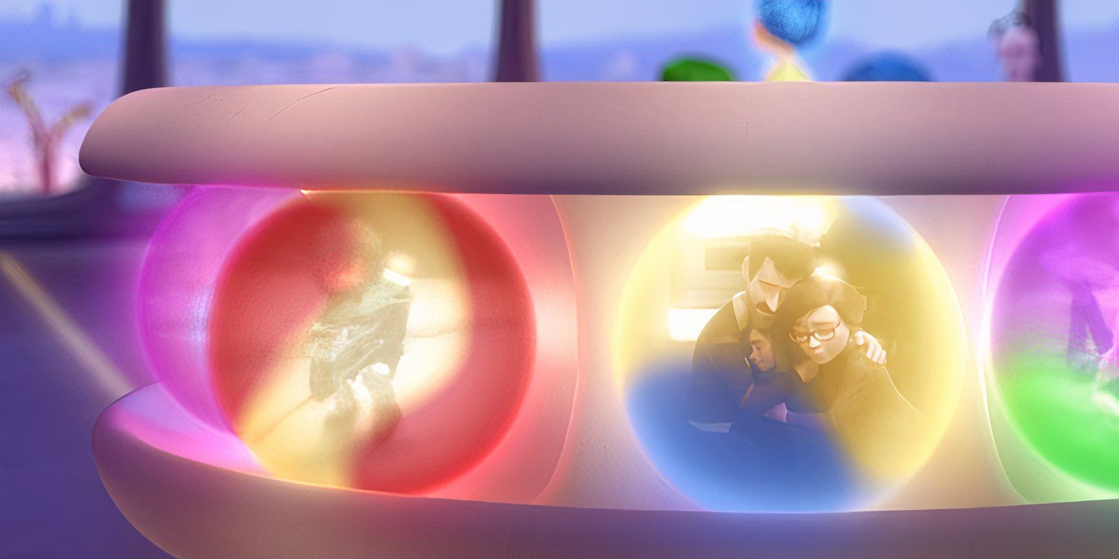 A hockey memory orb made by joy and anger in Inside Out