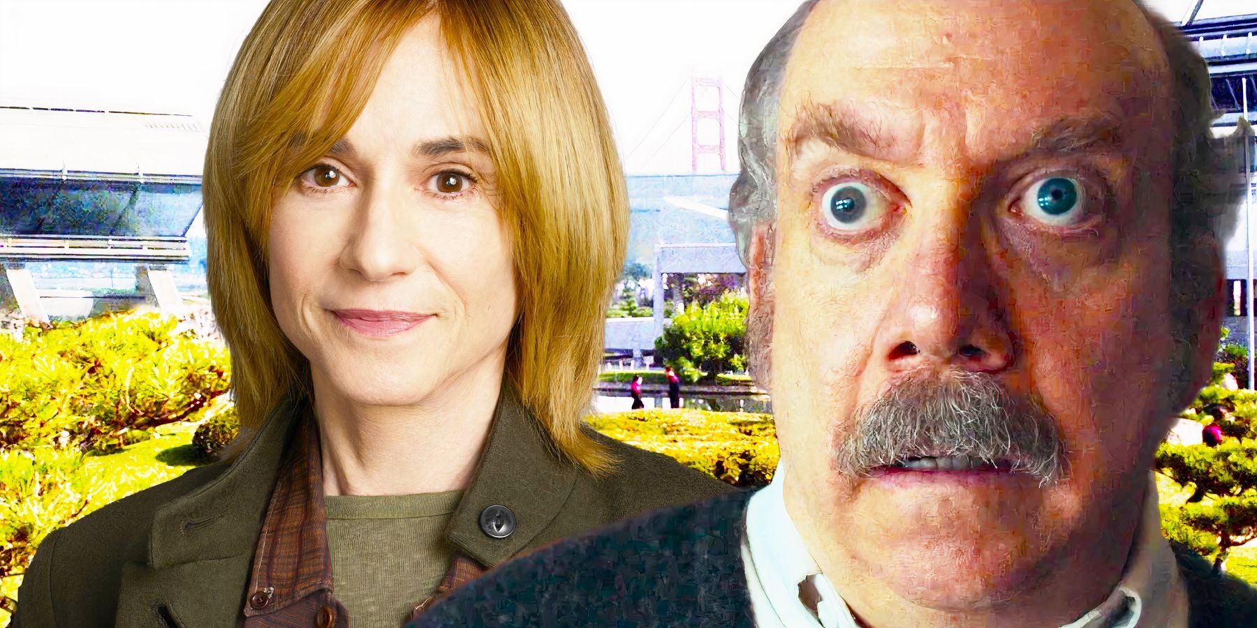 Holly Hunter y Paul Giamatti fuera de la Academia de la Flota Estelar