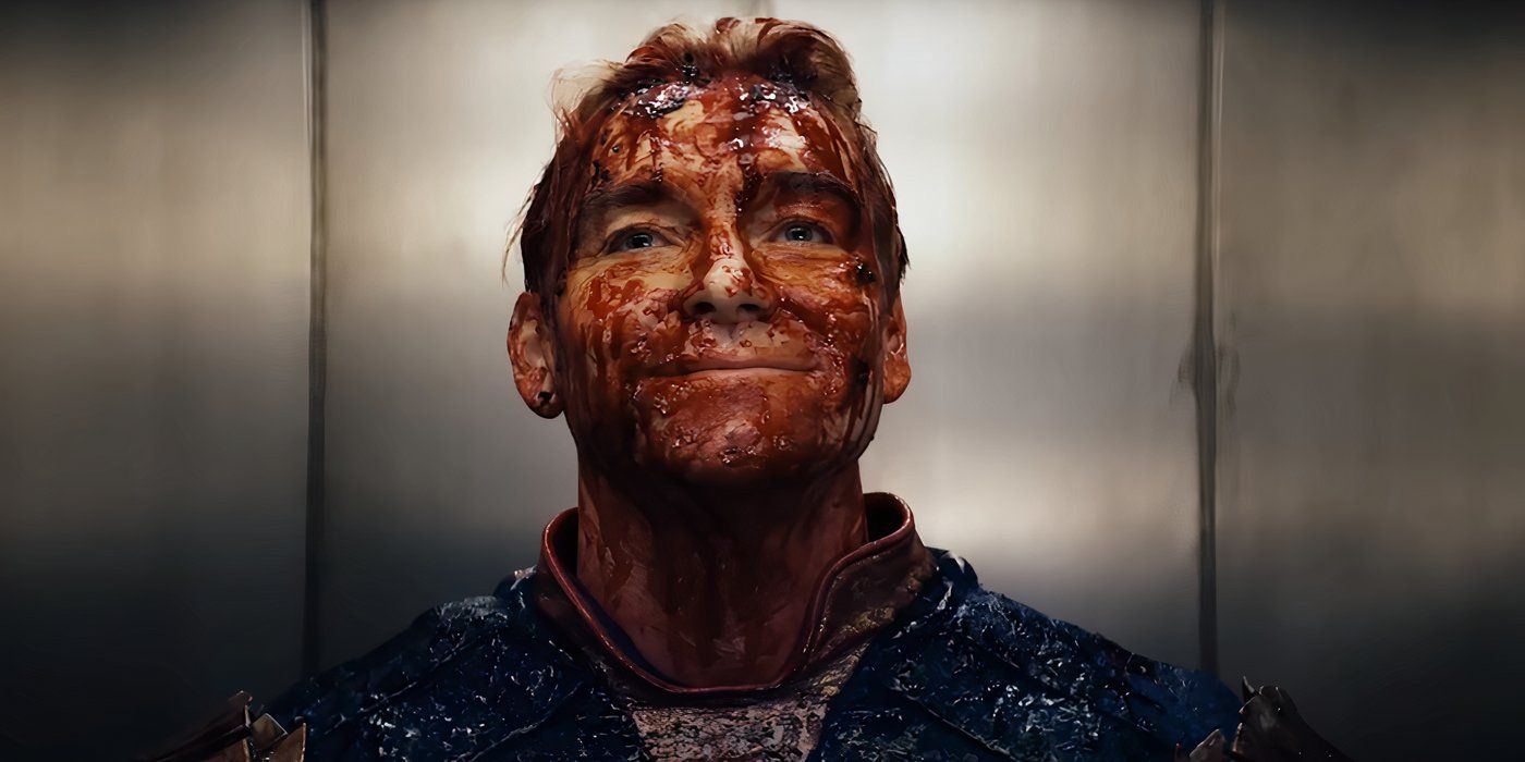 Antony Starr as Homelander Covered in Blood in The Boys