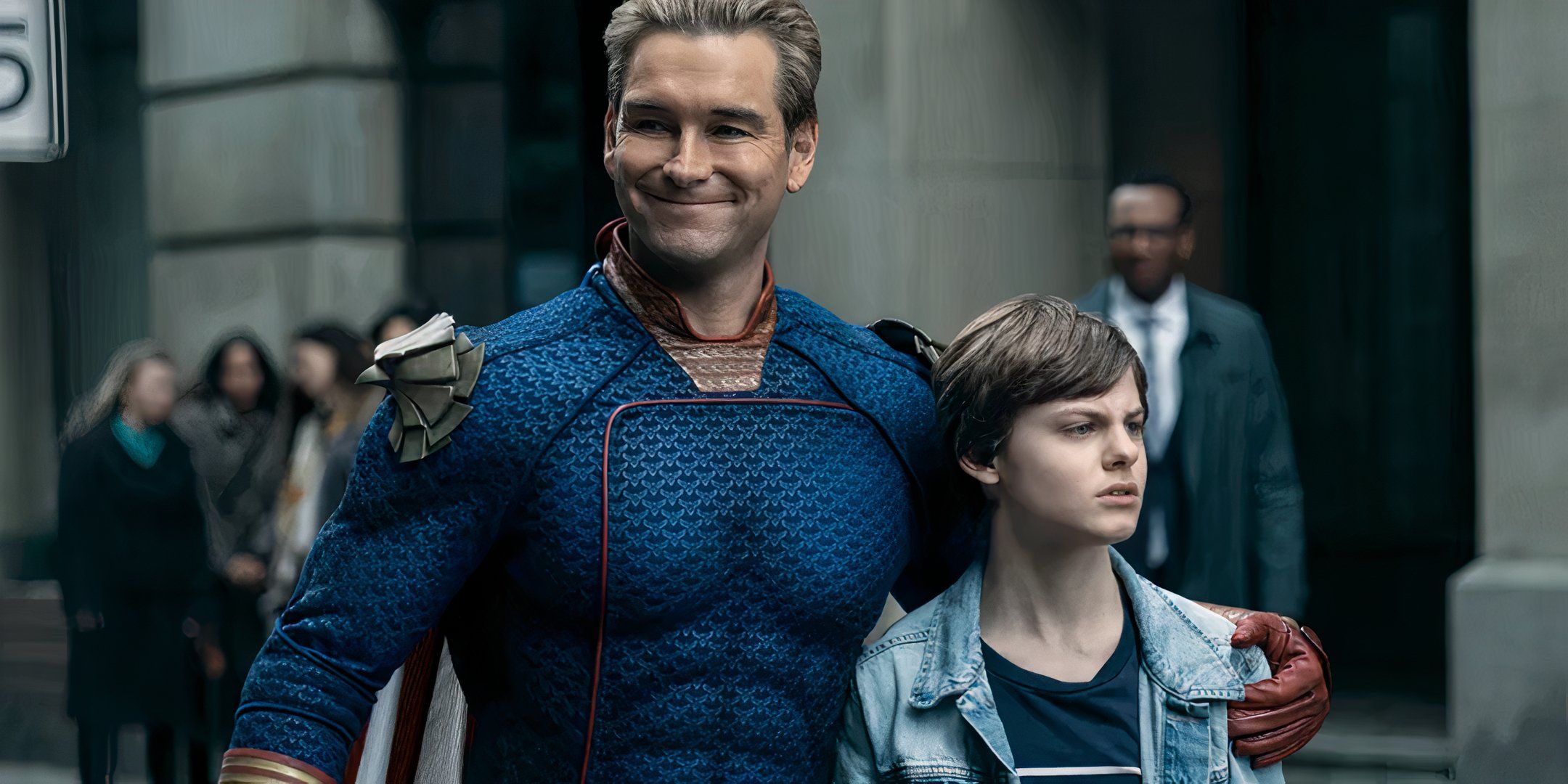 Homelander with his arm around his son Ryan in The Boys season 4