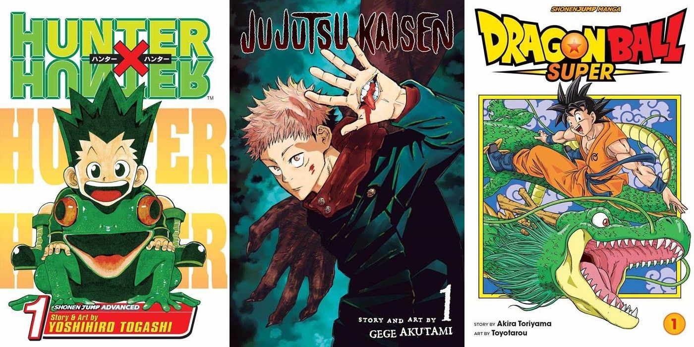 First volumes of Hunter x Hunter, Jujutsu Kaisen, and Dragon Ball Super