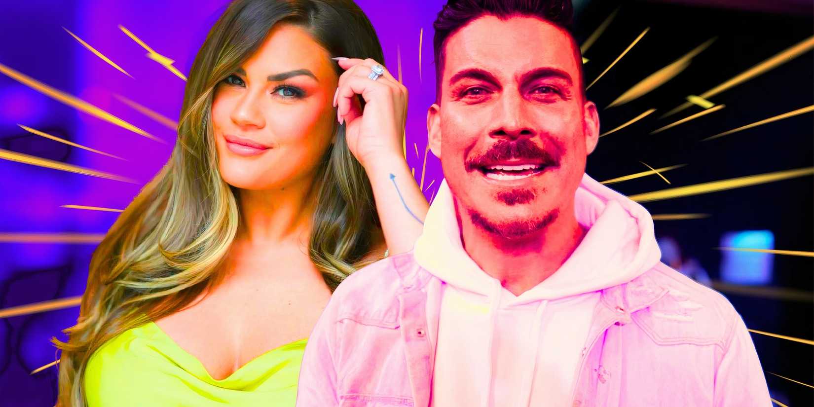 montage of The Valley's Jax Taylor & Brittany Cartwright with brittany posing and jax smiling