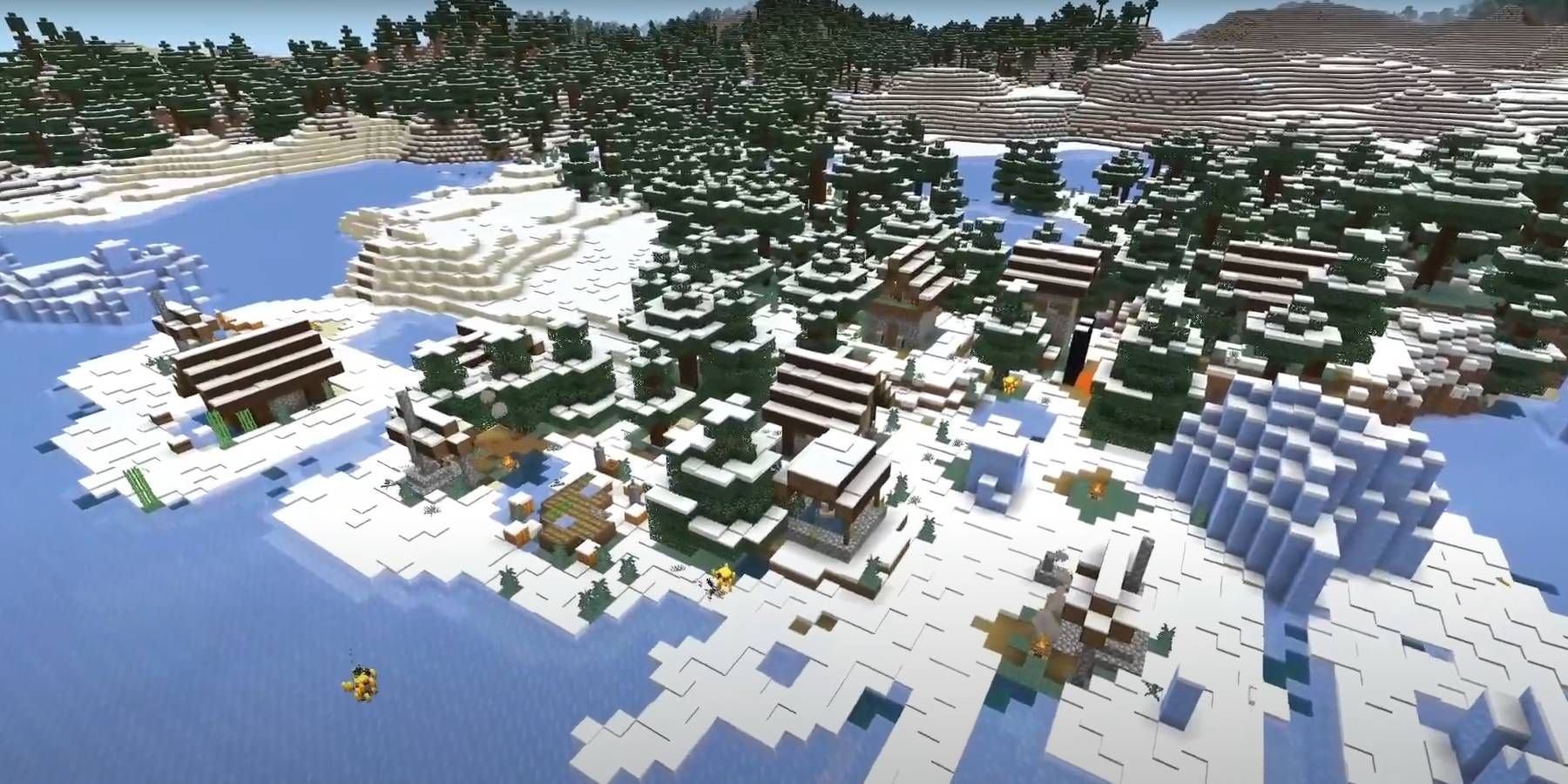 Minecraft Taiga Forest Village do Portal Final da Era do Gelo, semente mundial do Portal Final