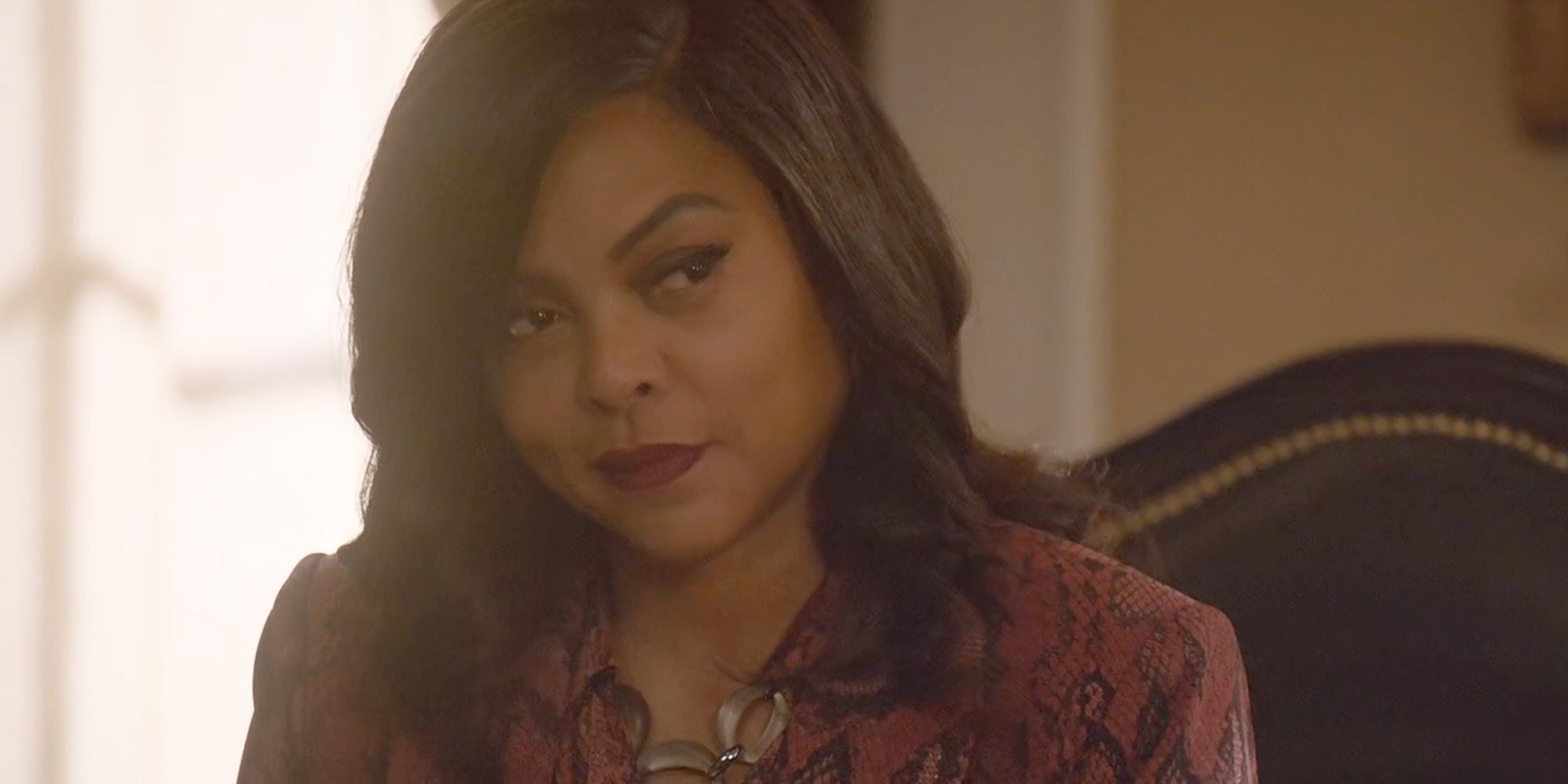 Taraji P. Henson as Cookie Lyon smiling coyly on Empire