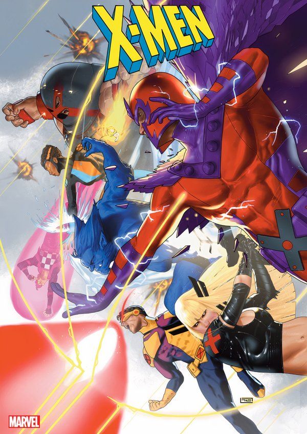 The new team of post-Krakoa X-Men fighting something together that's offscreen