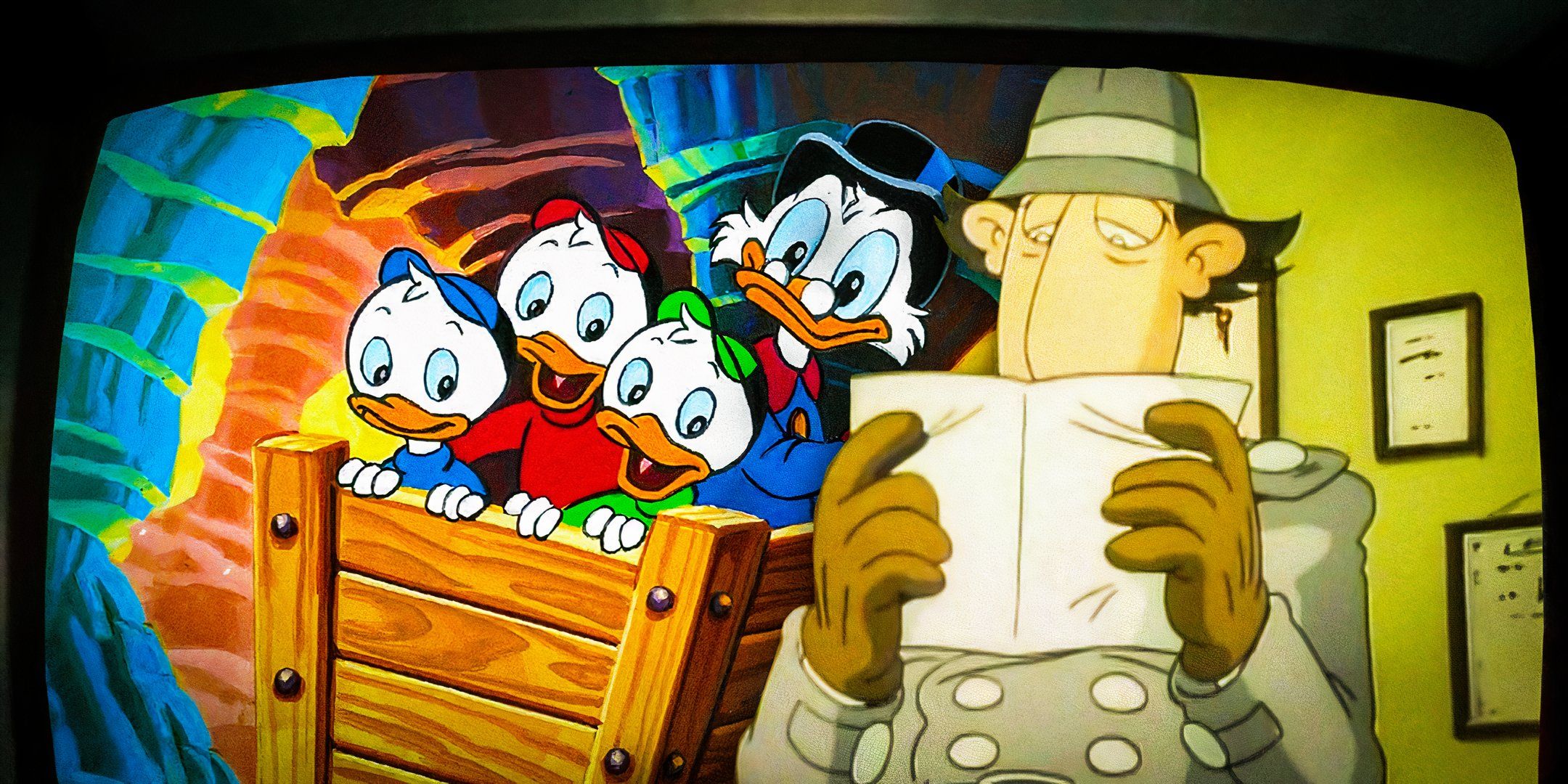 Custom image of scenes from DuckTales and Inspector Gadget.