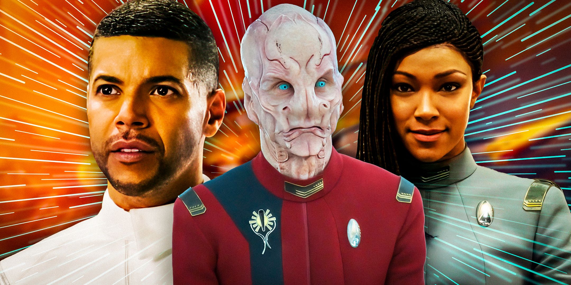 Dr. Hugh Culber, Saru, and Michael Burnham from Star Trek Discovery