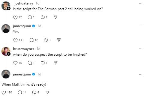 James Gunn dá atualizações sobre o Batman - Parte II