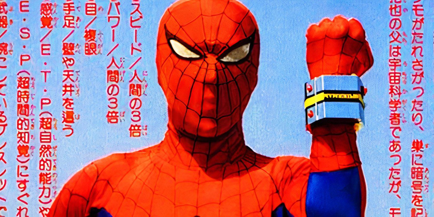 Japanese Spider-Man showing off his gadget