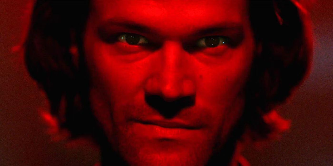 Jared Padalecki as Demon Sam Winchester smirking in Supernatural