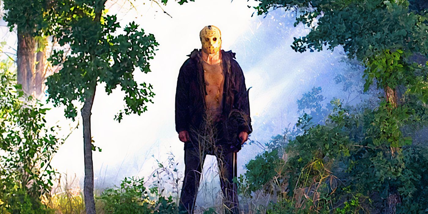 Jason Voorhees colgado de un árbol el viernes 13 de 2009