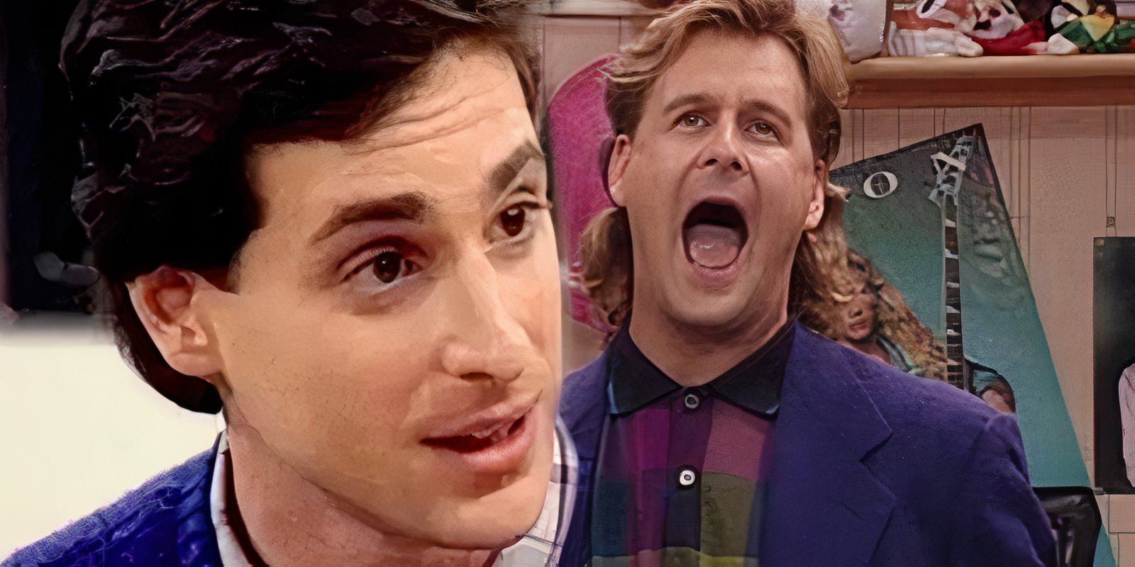 Danny Tanner speaking next to Joey Gladstone singing in Full House