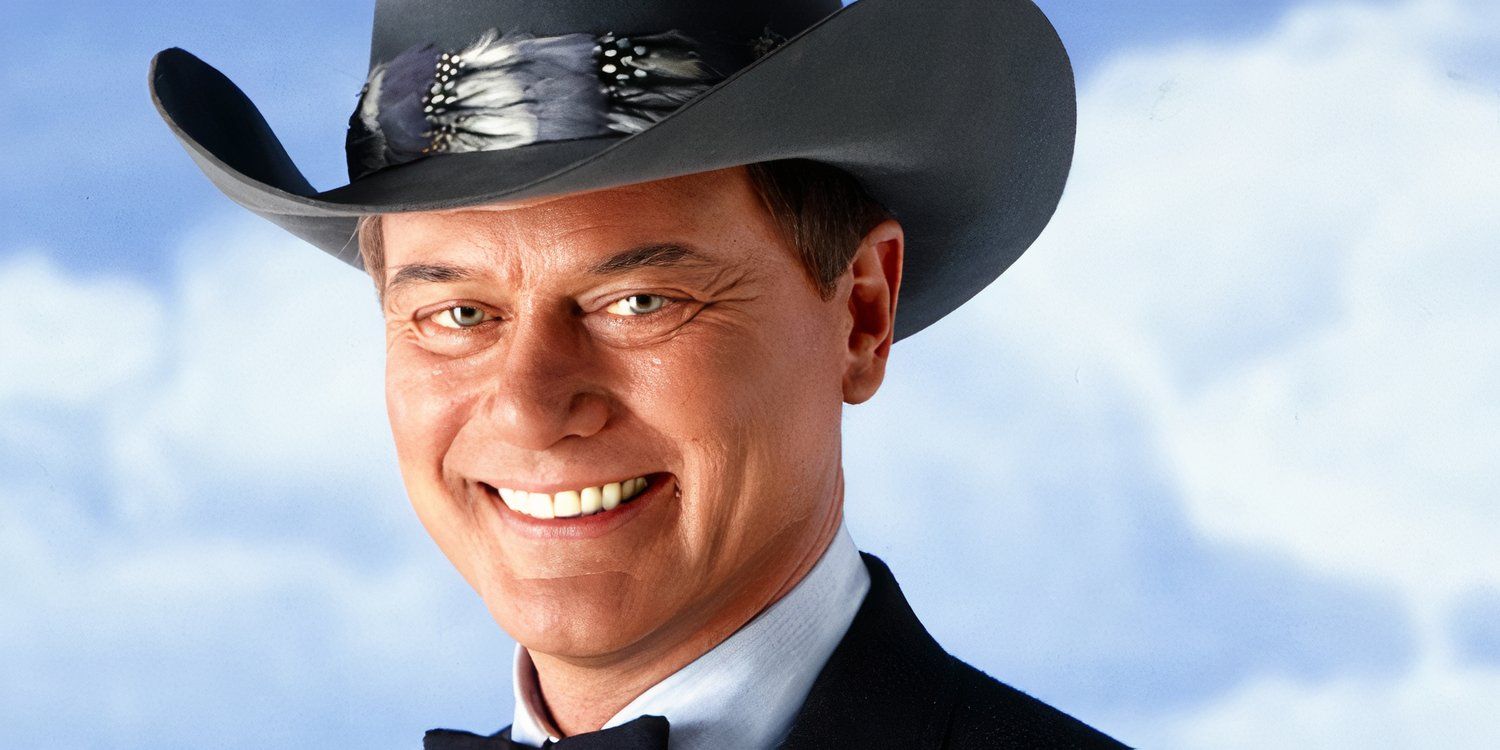 JR Ewing Dallas (Larry Hagman) smiling on Dallas.