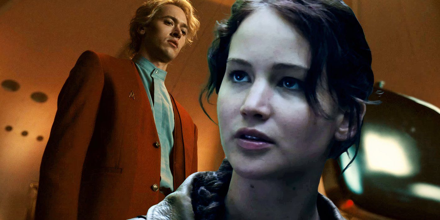 Katniss from The Hunger Games with Coriolanus Snow from The Ballad of Songbirds and Snakes
