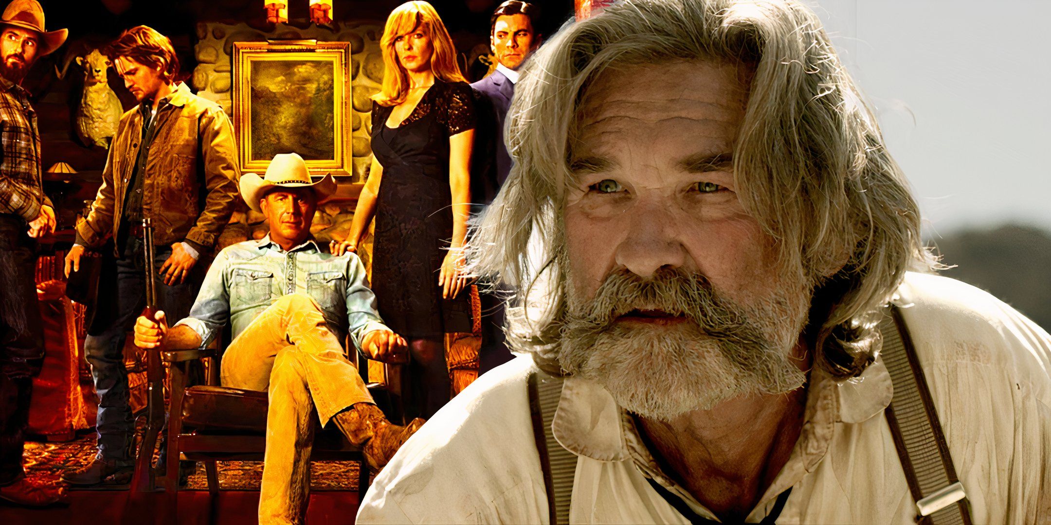 Kurt Russell from Bone Tomahawk looking at the Yellowstone cast in custom image