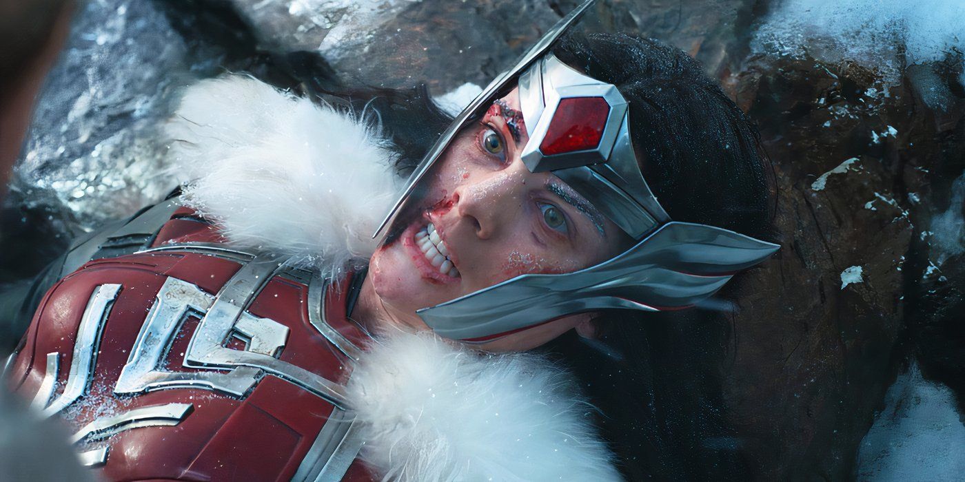 Lady Sif ferida na neve em Thor Love and Thunder