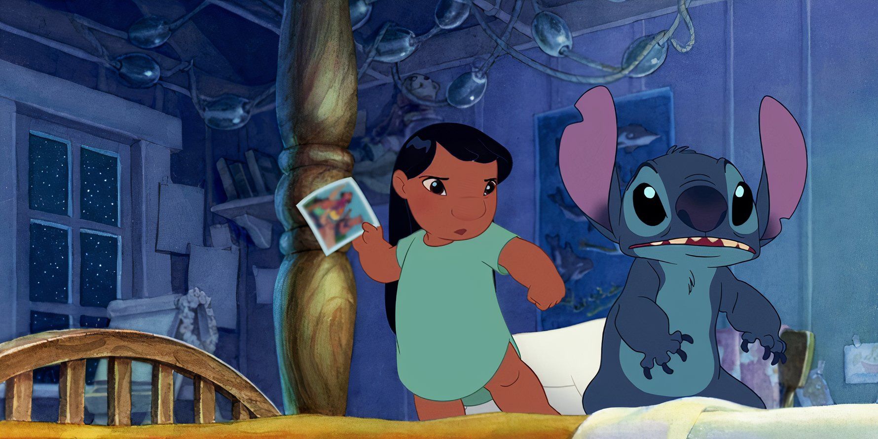 Lilo and Stitch Lilo angry at Stitch holding her parents' photo