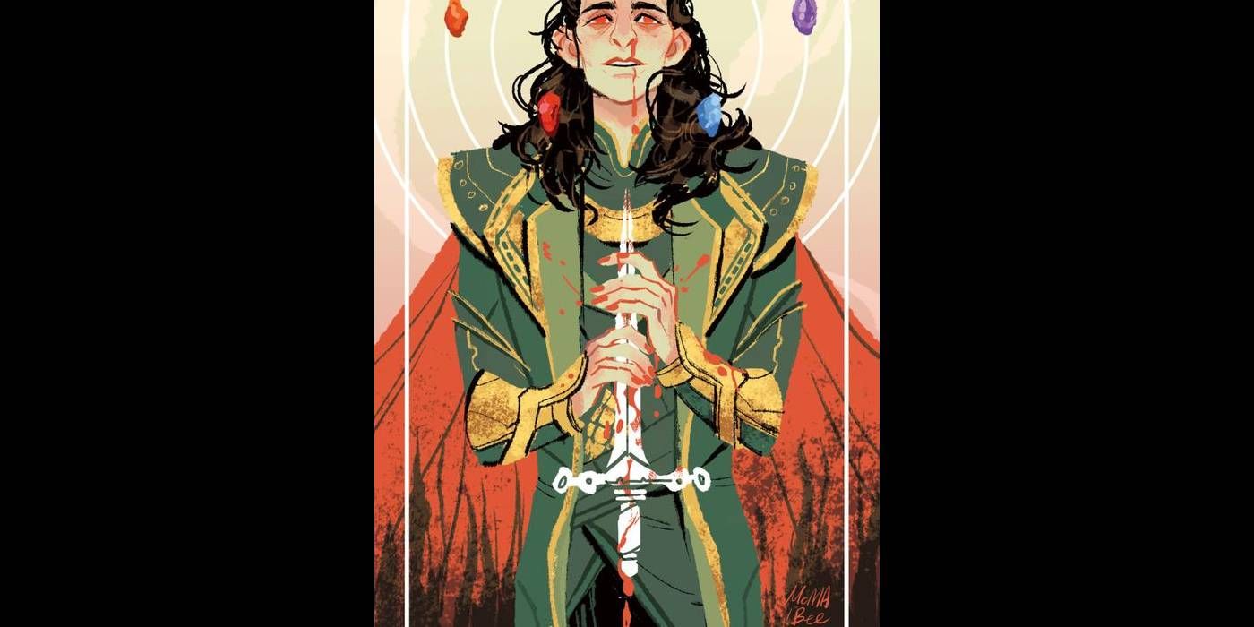 Fan art de la carta del Tarot de Loki por Ryn