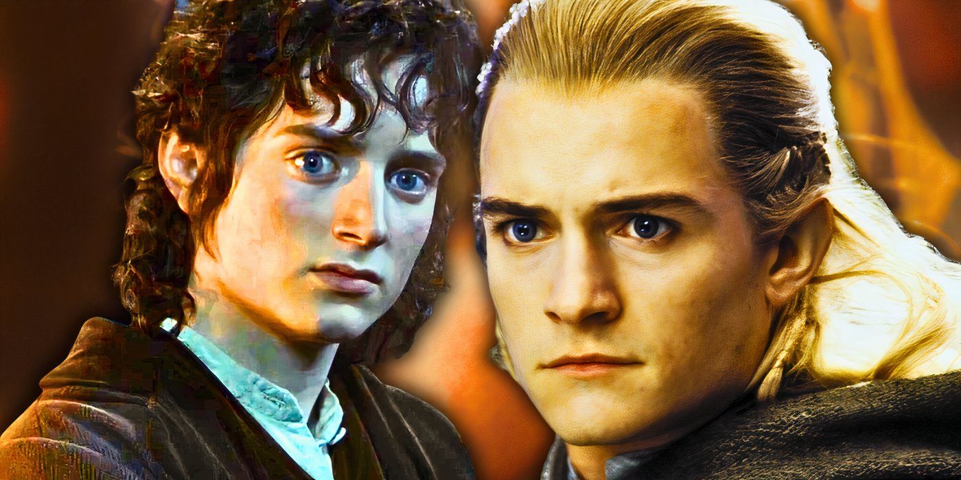 Elijah Wood as Frodo Baggins and Orlando Bloom as Legolas Greenleaf in Lord of the Rings.