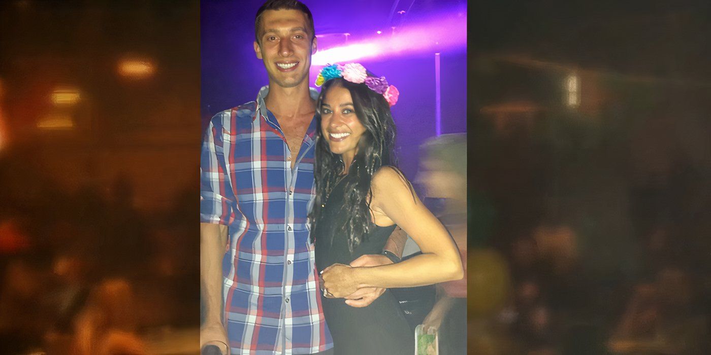 Loren in black dress and Alexei Brovarnik in plaid shirt at nightclub In 90 Day Fiance 4