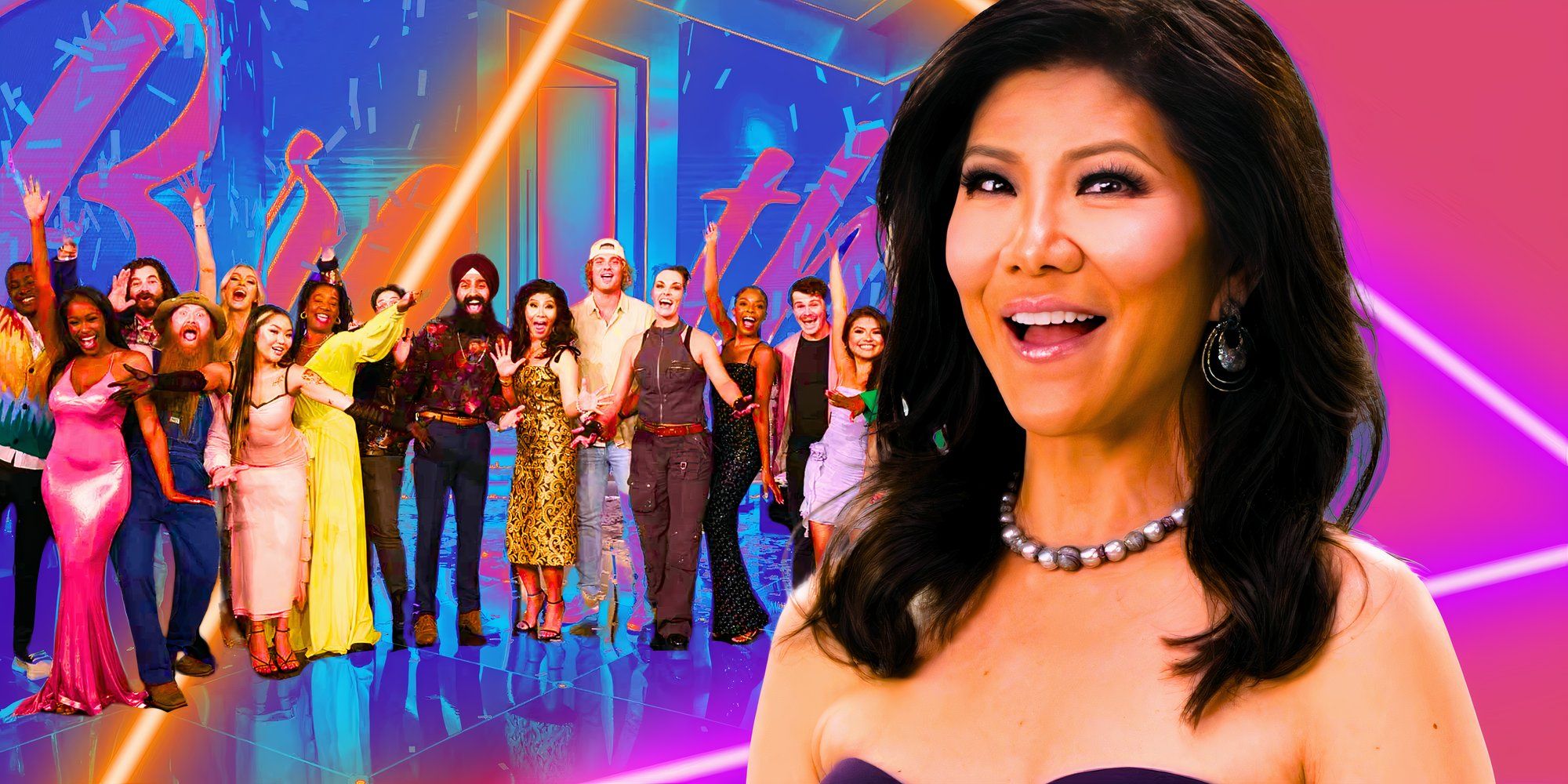 Julie Chen com o elenco do irmão mais velho