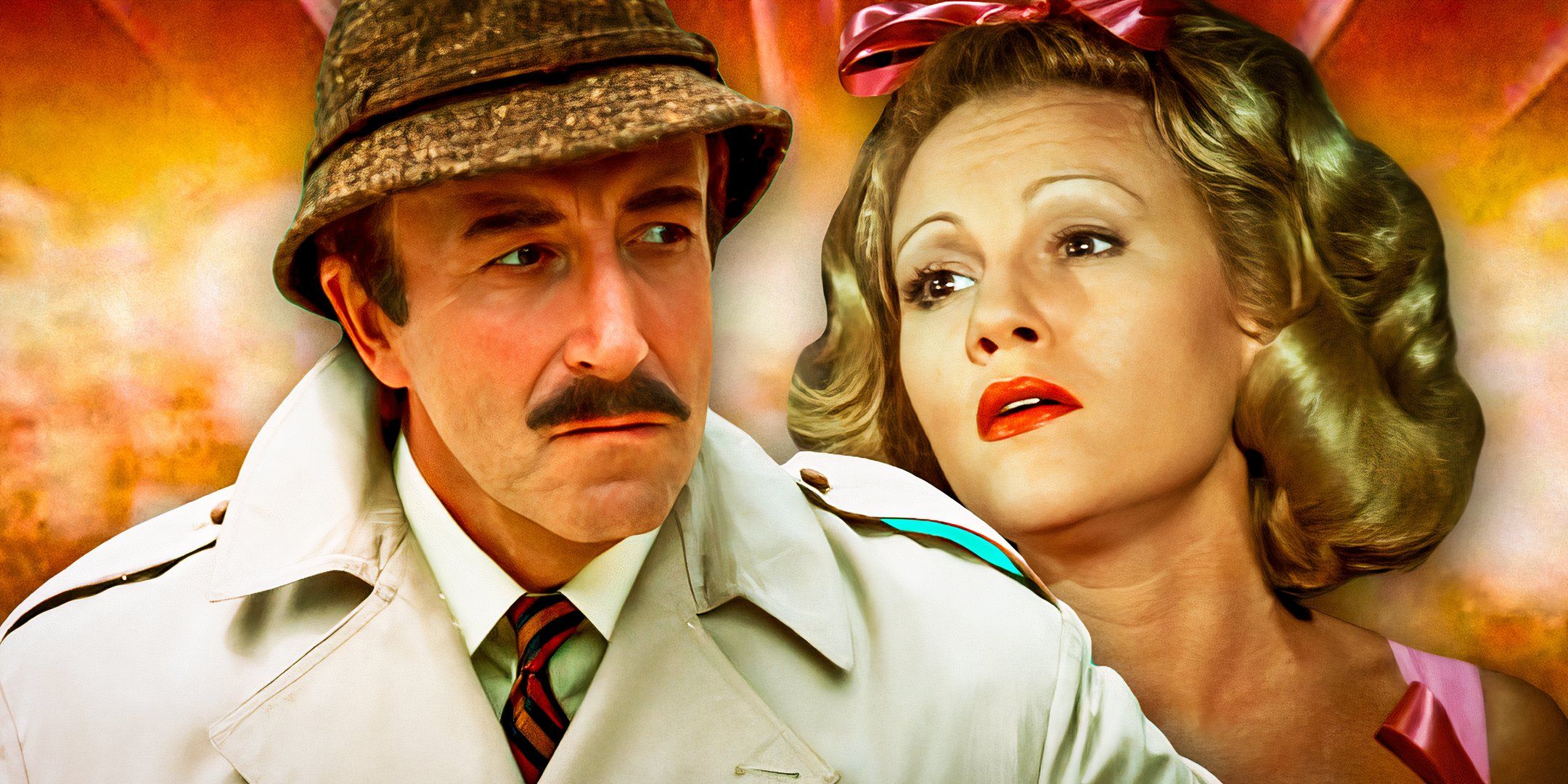 Madeline Kahn as Lili Von Shtupp from Blazing Saddles and Peter Sellers as Insp. Jacques Clouseau from The Pink Panther.