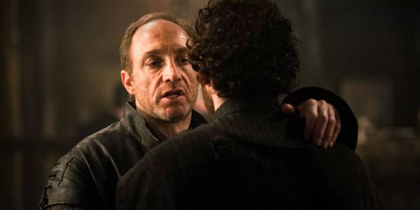 Roose Bolton stabbing Robb Stark in Game of Thrones