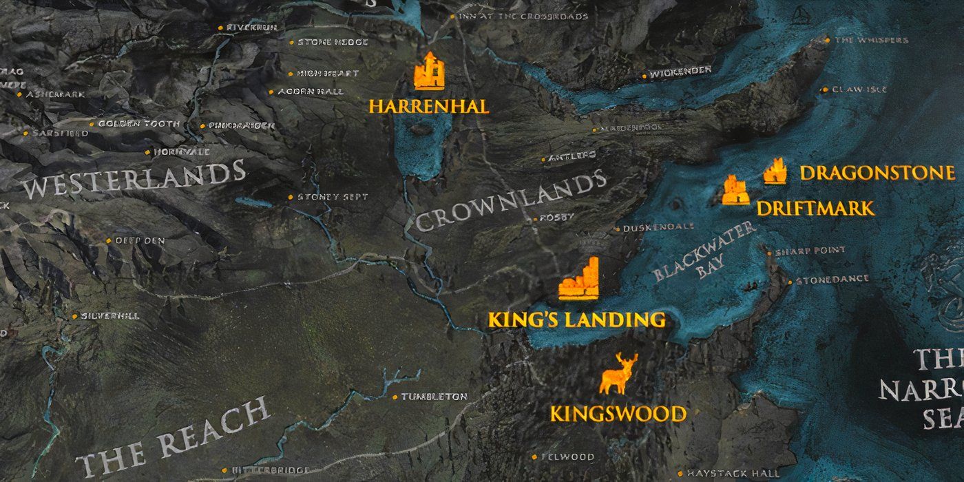 Map of Westeros for House of the Dragon