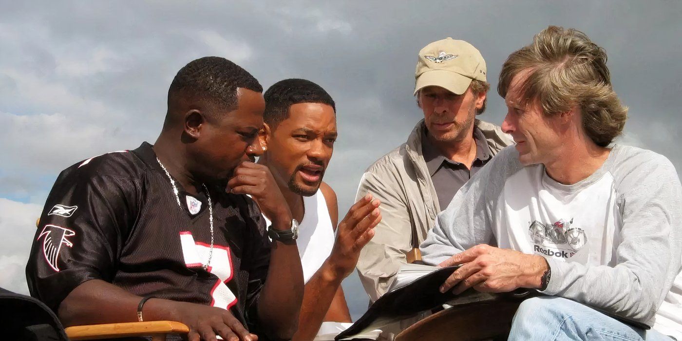 Martin Lawrence, Will Smith, and Michael Bay on Bad Boys set