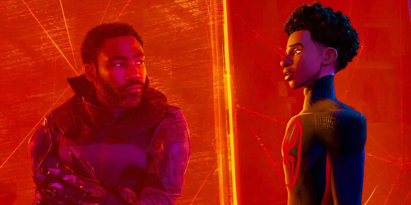 Miles Morales meeting Aaron Davis' Prowler from the MCU in Spider-Man Across the Spider-Verse