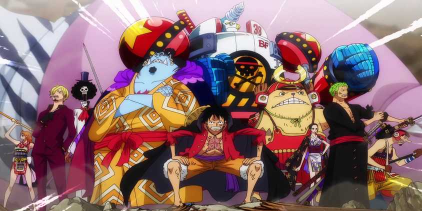 The Straw Hat Pirates assembled on Onigashima