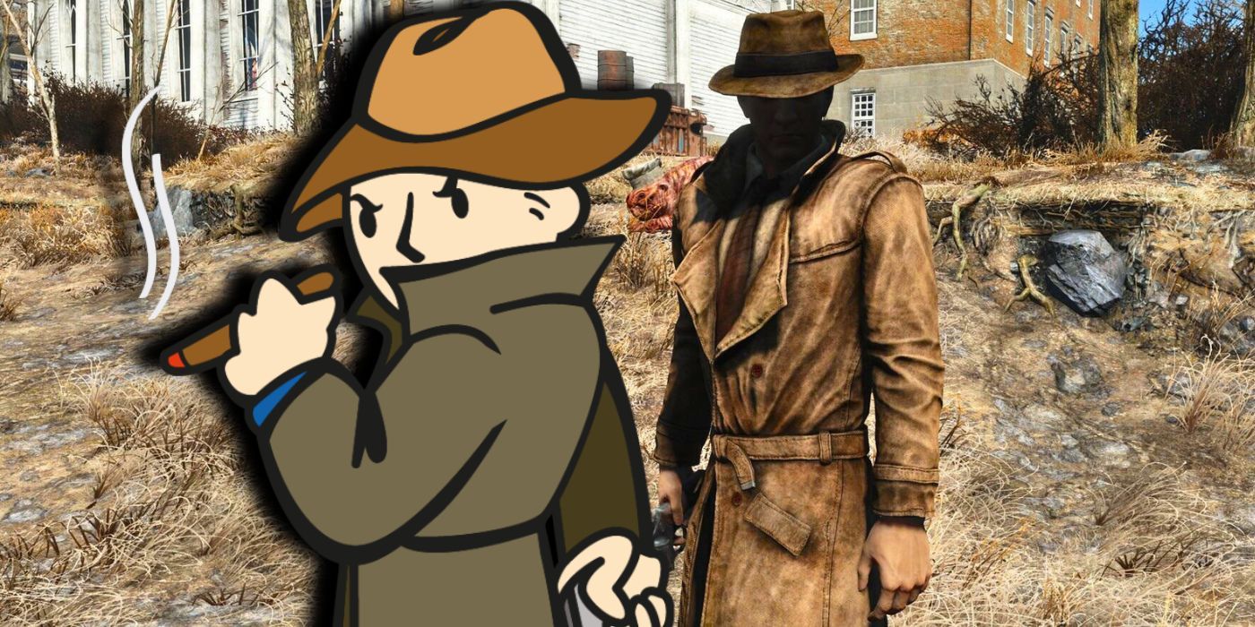 Vault Boy dressed as the Mysterious Stranger alongside the actual Mysterious Stranger in Fallout 4