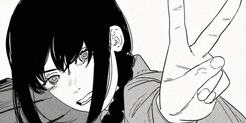 Nayuta giving a peace sign in the manga