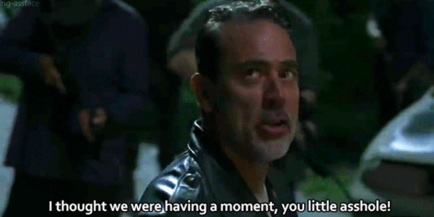 Negan talking to Carl in The Walking Dead