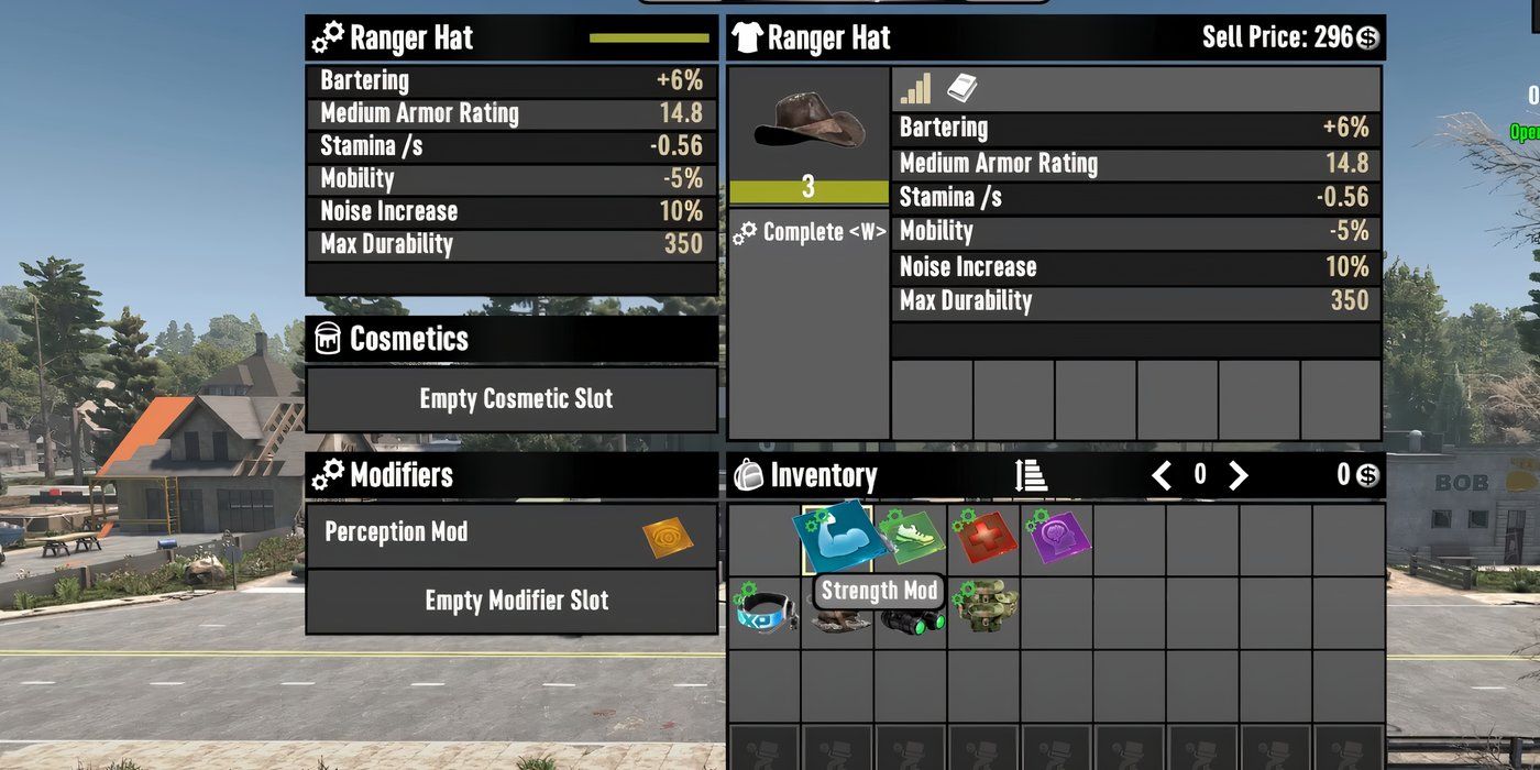Novos mods sendo aplicados ao Ranger Hat em 7 Days to Die 1.0.