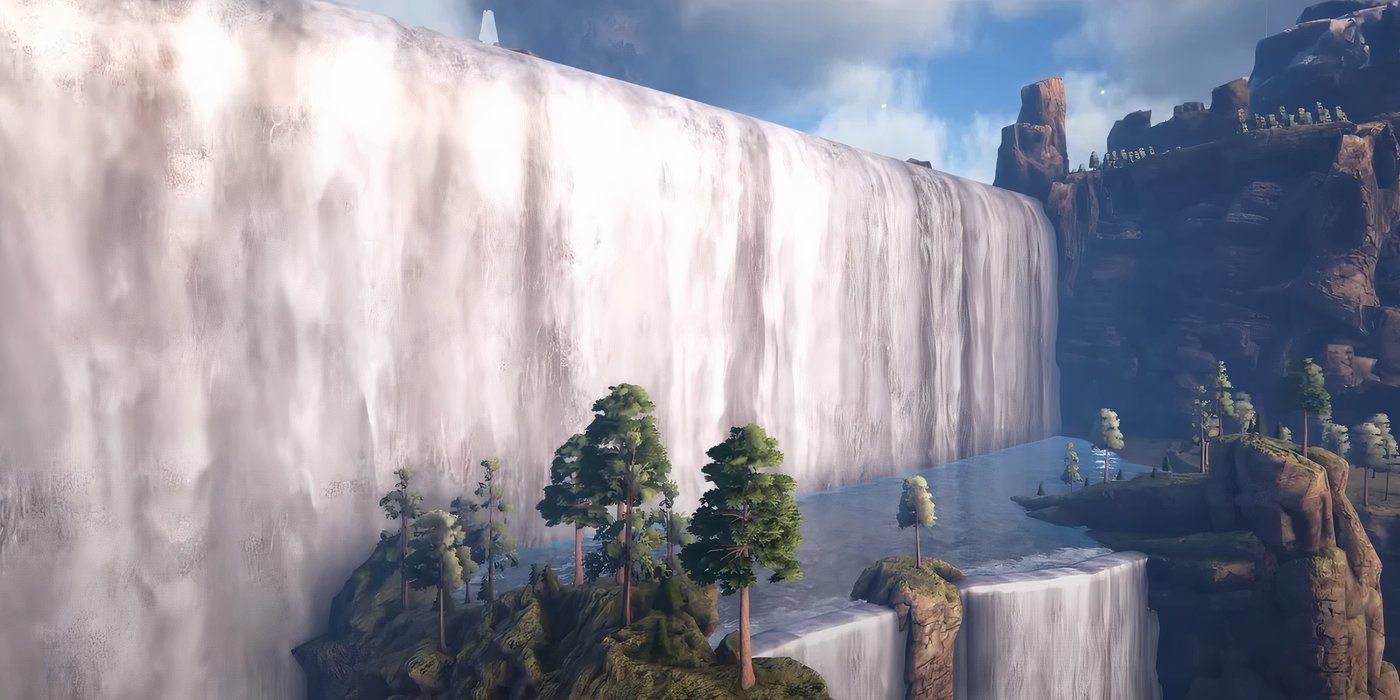 New waterfall area in Ark Survival Ascended.