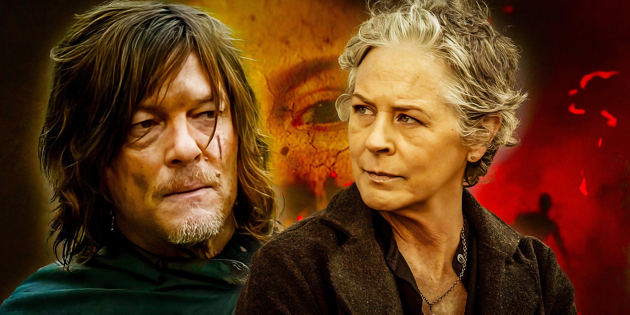 Norman Reedus as Daryl Dixon and Melissa McBride as Carol in The Walking Dead