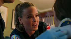 Novak helping a patient in Chicago Fire
