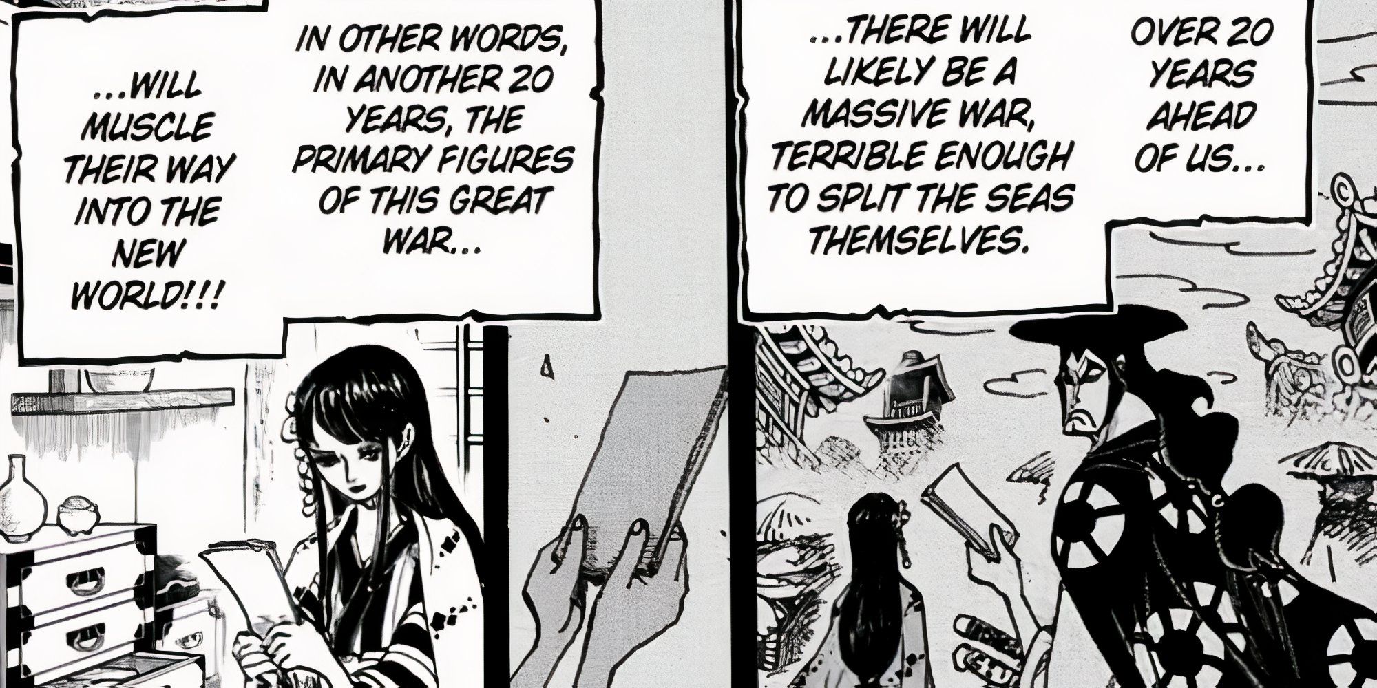 Oden's letter tells toki there will be great war in 20 years in one piece