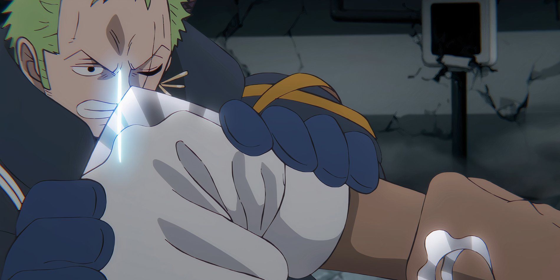One Piece Anime Episode 1109 Seraphim S-Hawk fights against Zoro and forms a Blade from his elbow.