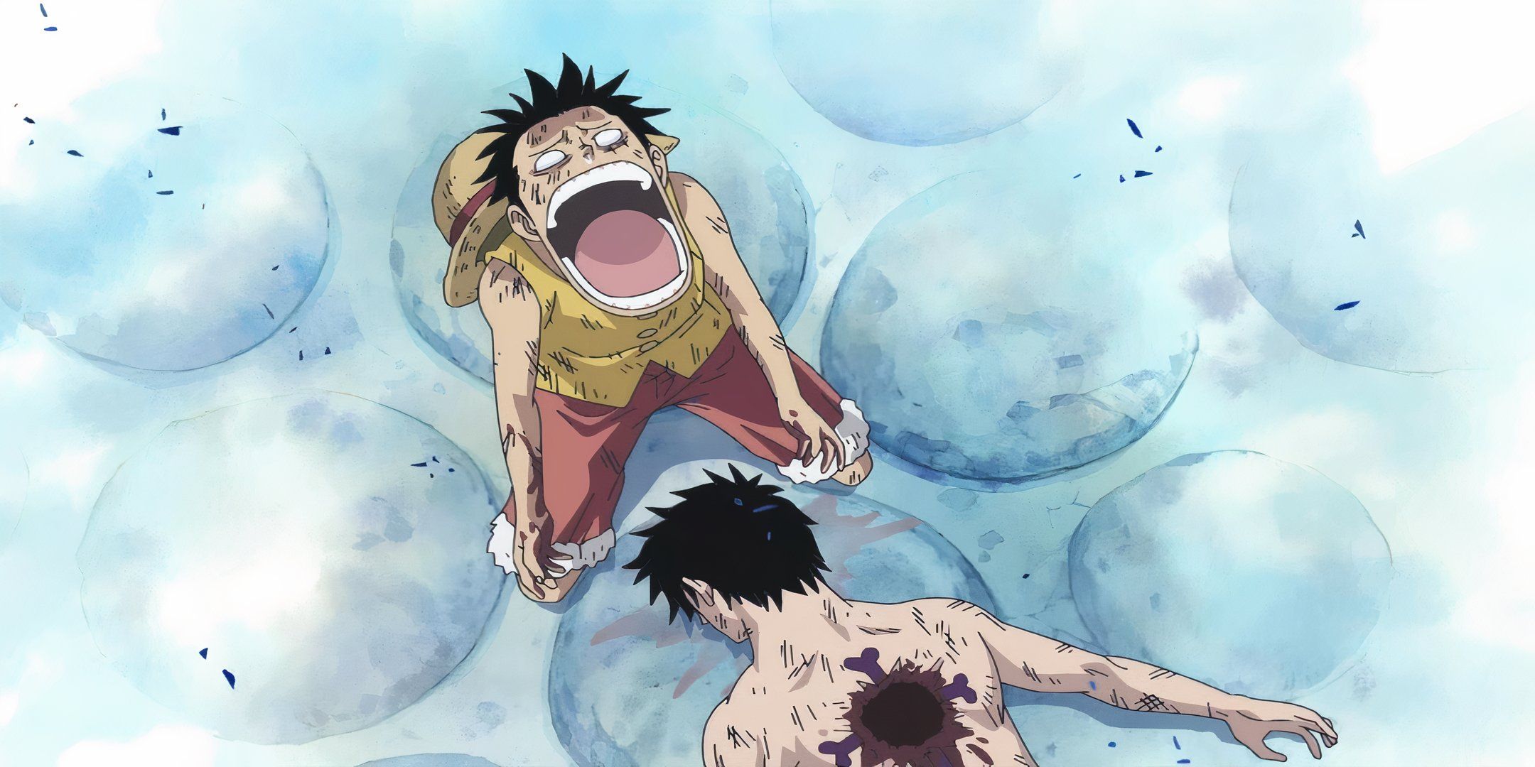 Luffy crying after Ace's death