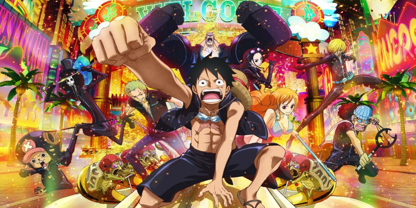 The One Piece main cast depicted here in One Piece Film: Gold is showing off the main poster of the movie along with showing off the fashion update the characters received.