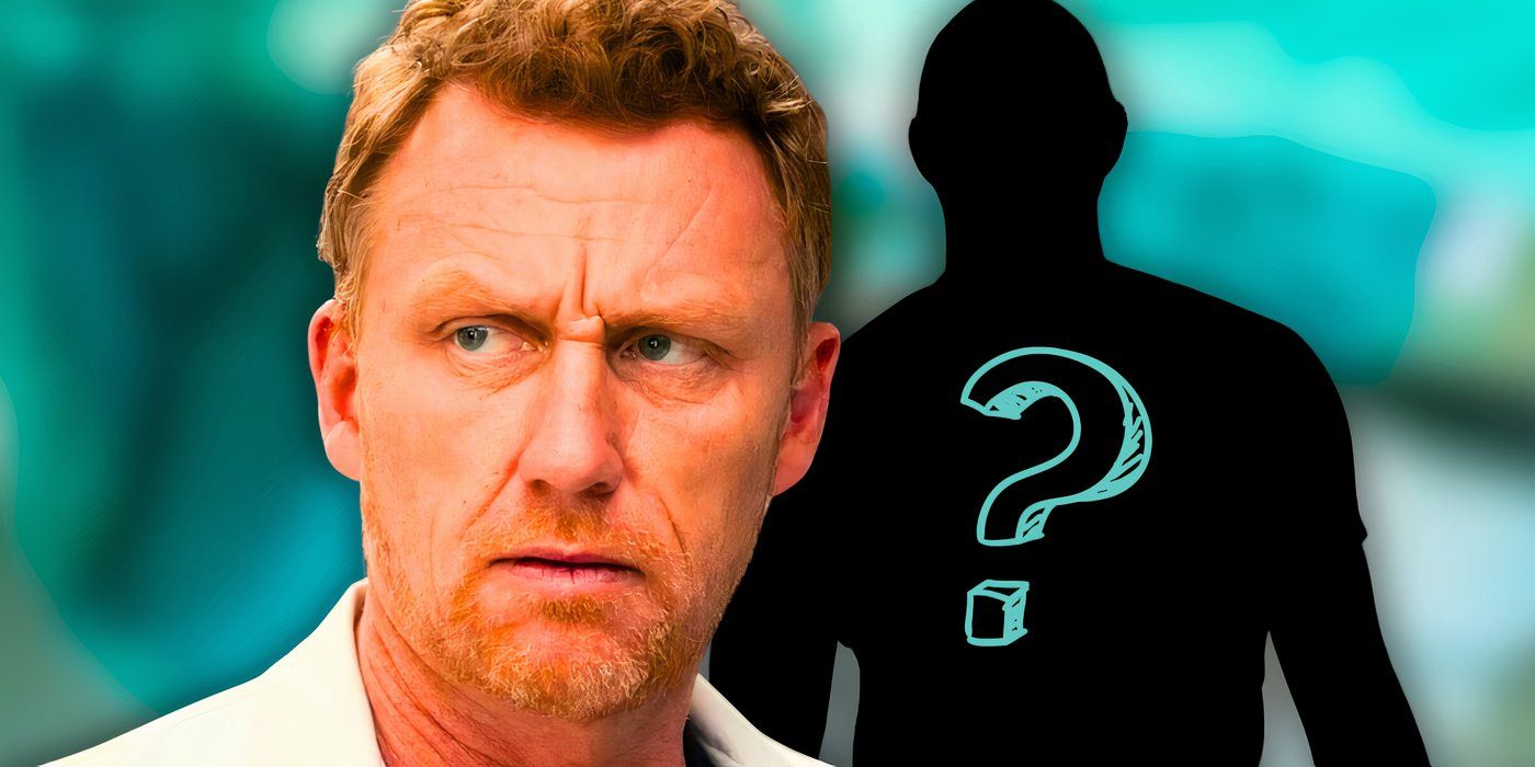 Owen Hunt (Kevin McKidd) looking confused in Grey's Anatomy season 20 with a silhouette of Ben Warren (Jason George) behind him