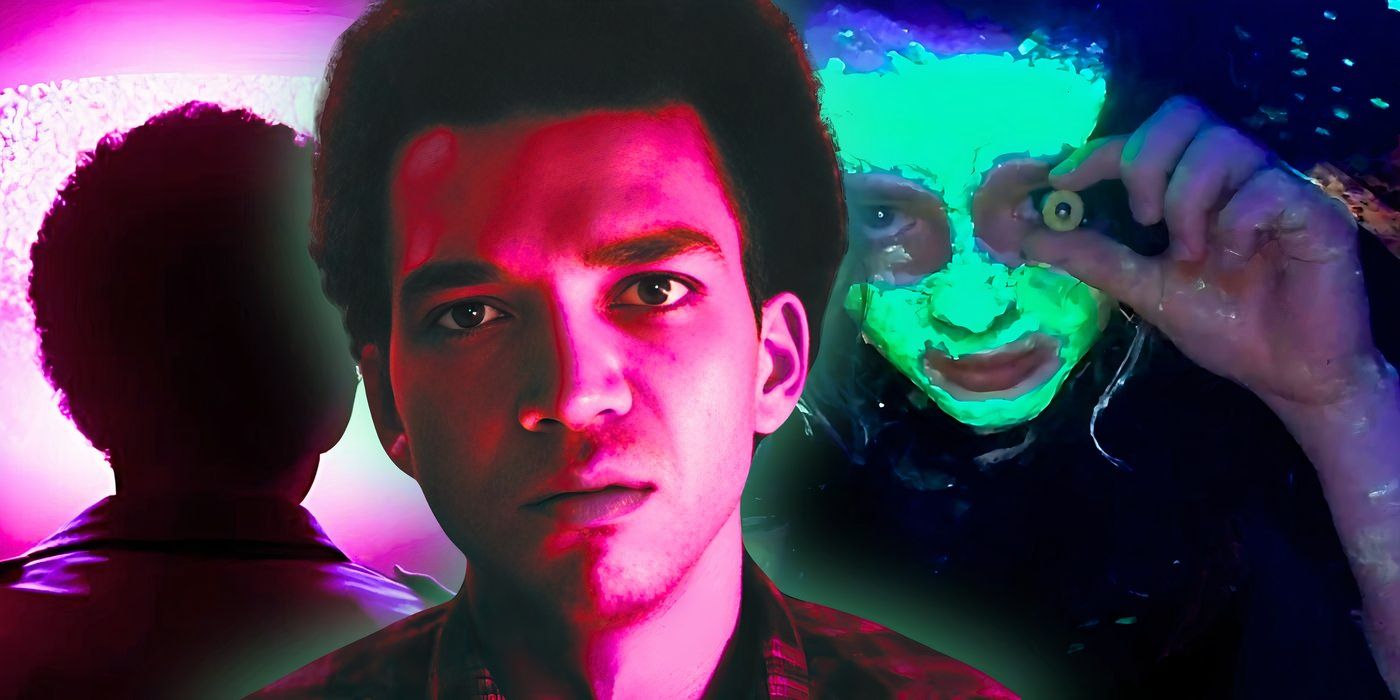 Owen (Justice Smith) looking upset in I Saw the TV Glow and Casey from We&rsquo;re All Going to the World&rsquo;s Fair