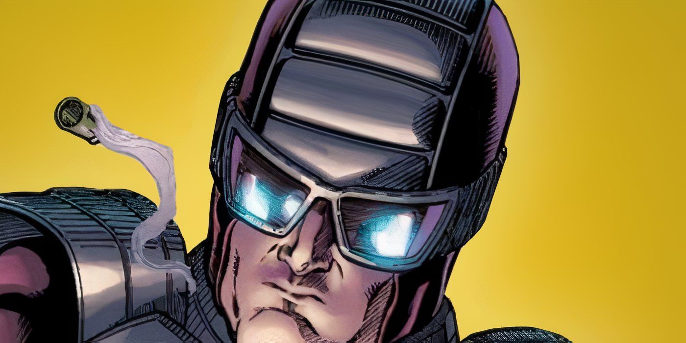 A close-up of paladin in uniform in a Marvel Comic