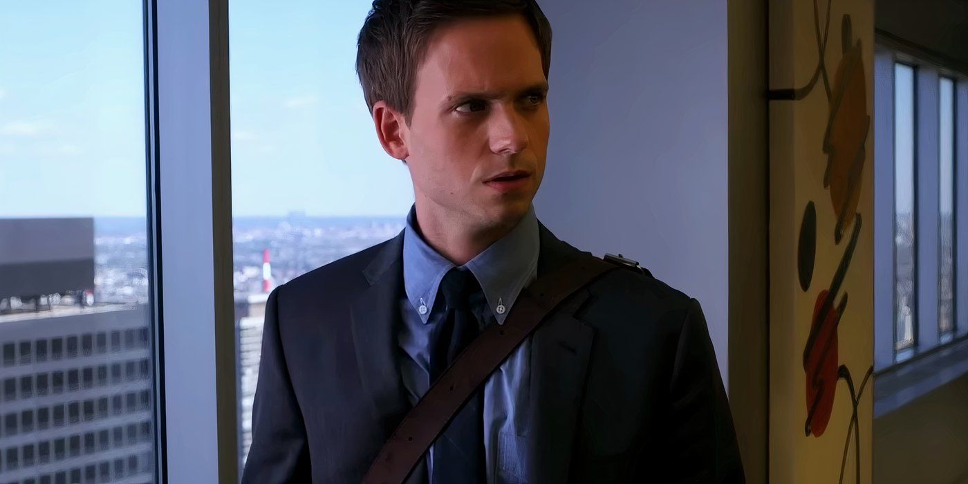 Patrick J. Adams as Mike Ross in the Office in Suits
