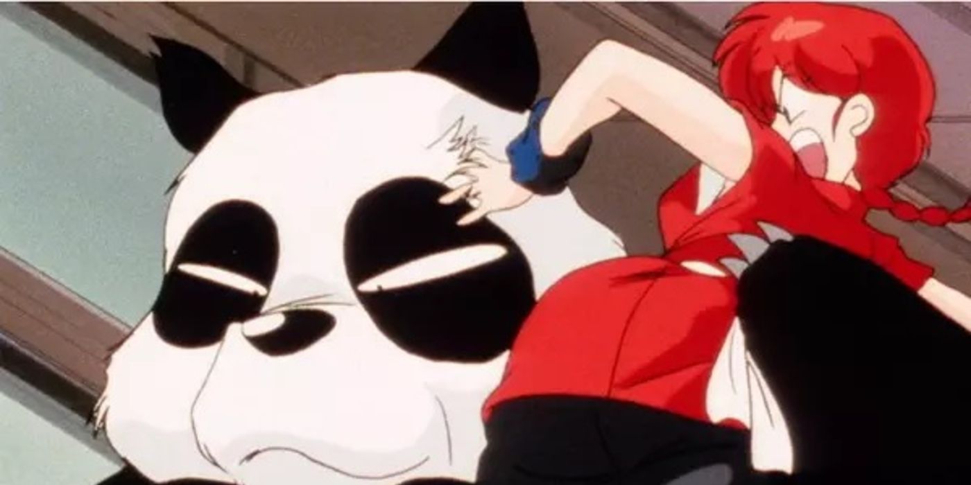 Ranma and his father, both in their cursed forms