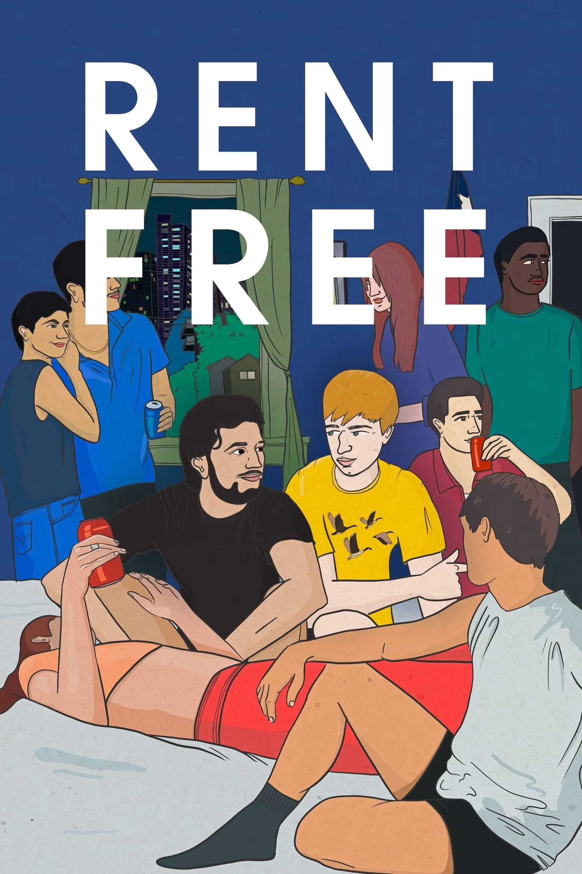 Rent Free (2024) - Poster - Group of people animated