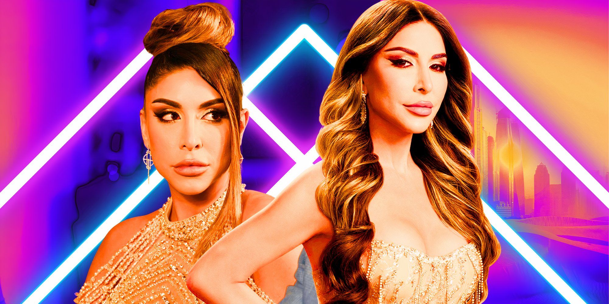 The Real Housewives Of Dubai montage of Taleen Marie looking serious and posing