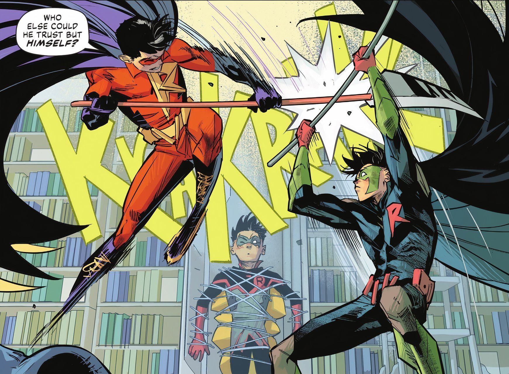 Robin Tim Drake Fights Zur-En-Arrh Robin DC